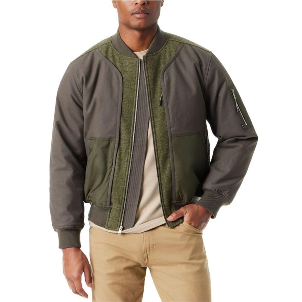 BASS OUTDOOR Mens Mixed Media Bomber Jacket, , XL, DM